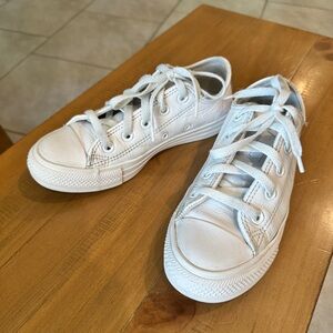 White Leather Converse Sneakers